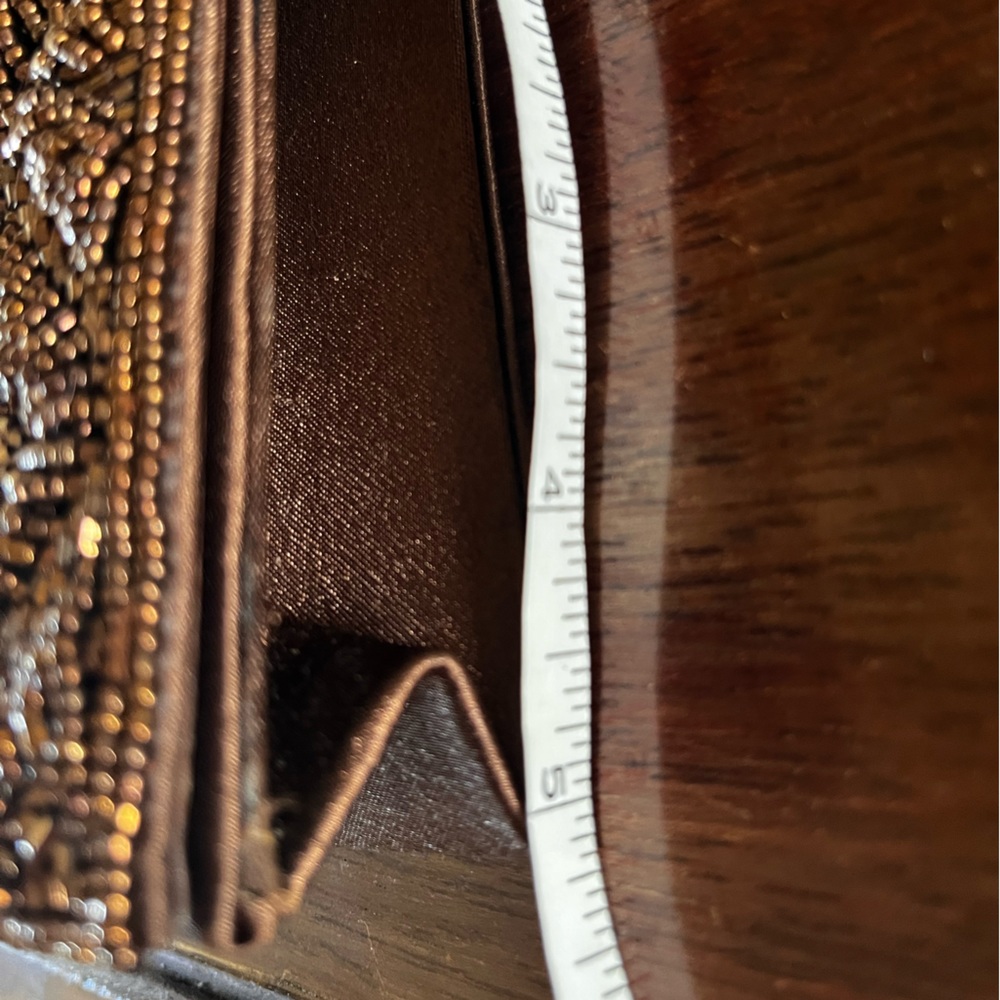 Fabric embellished Bijoux Terner brown bag - Picture 5 of 8